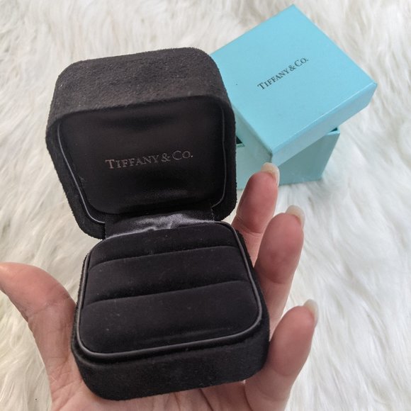 Authentic Tiffany & Co Suede Ring Box, Pair - Picture 1 of 2